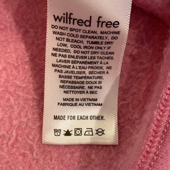 Wilfred Free (Aritzia) Fleece Cropped Sweatshirt Sz M (Faded Bubble Pink) - Picture 4 of 6